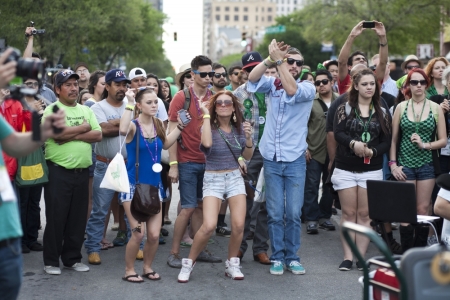 Crowd in Austin, Texas, in this undated photo.