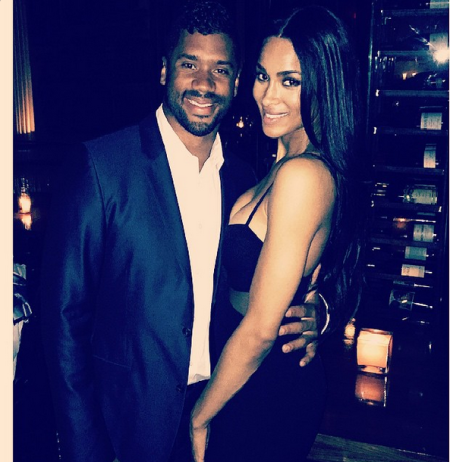 NFL Player Russell Wilson pictured with singer Ciara.