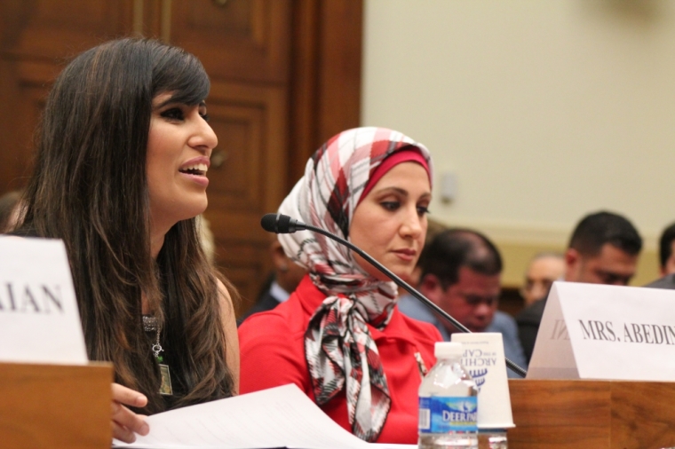 Naghmeh Abedini, the wife of imprisoned pastor Saeed Abedini, testifies before a House Foreign Affairs Committee Hearing on June 2, 2015, in Washington D.C.