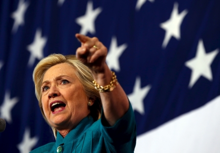 U.S. Democratic presidential candidate Hillary Clinton speaks at a campaign event in Des Moines, Iowa, United States, June 14, 2015.