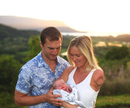 Bethany Hamilton and her husband Adam Dirks welcomed their first child on June 1, 2015.