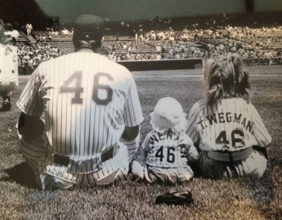 Hannah Wegman with her dad and sister before one of his MLB games.