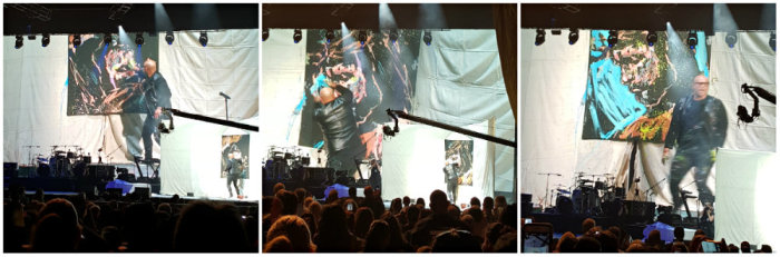 Performance painter David Garibaldi paints an image of Jesus Christ live before an audience on Tuesday, July 7, 2015, at Radio City Music Hall in New York City for The Luis Palau Association NYCityFest.