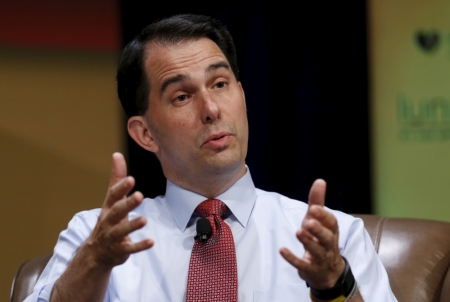 U.S. Republican presidential candidate Scott Walker speaks at the Family Leadership Summit in Ames, Iowa, United States, July 18, 2015.