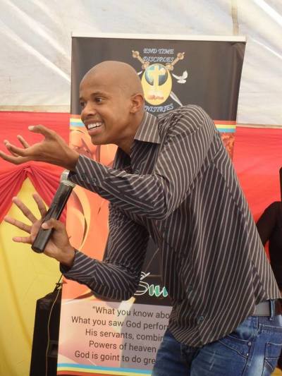 Self-styled South African prophet Penuel Mnguni, 24, of End Times Disciples Ministries.