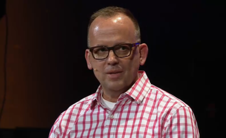 Mike Goeke, associate pastor at First Baptist Church of San Francisco, participates in a panel at the Southern Baptist Convention event Equip Austin in Austin, Texas, on Wednesday, July 29, 2015.