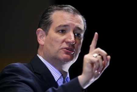 Republican 2016 U.S. presidential candidate U.S. Senator Ted Cruz addresses attendees at the RedState Gathering in Atlanta, Georgia, August 8, 2015.