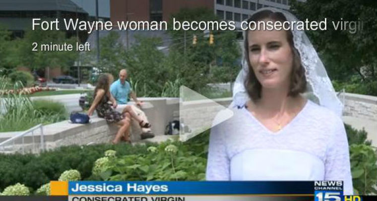 Jessica Hayes, a 38-year-old Theology Teacher from Fort Wayne, Indiana, is the only Consecrated Virgin in the Diocese of Fort Wayne-South Bend. She married Jesus Christ in a ceremony witnessed by hundreds at the Cathedral of the Immaculate Conception on August 15, 2015.