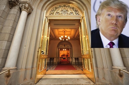 Marble Collegiate Church. Donald Trump (inset).