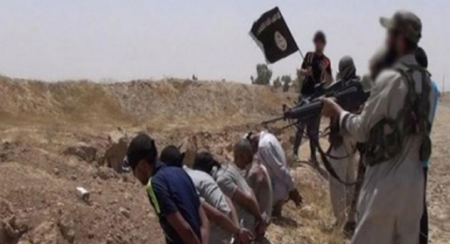 Islamic State forces execute anyone deemed to violate the group's Islam faith beliefs as seen in this undated photo.