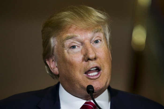 U.S. presidential hopeful Donald Trump speaks in New York, September 3, 2015.