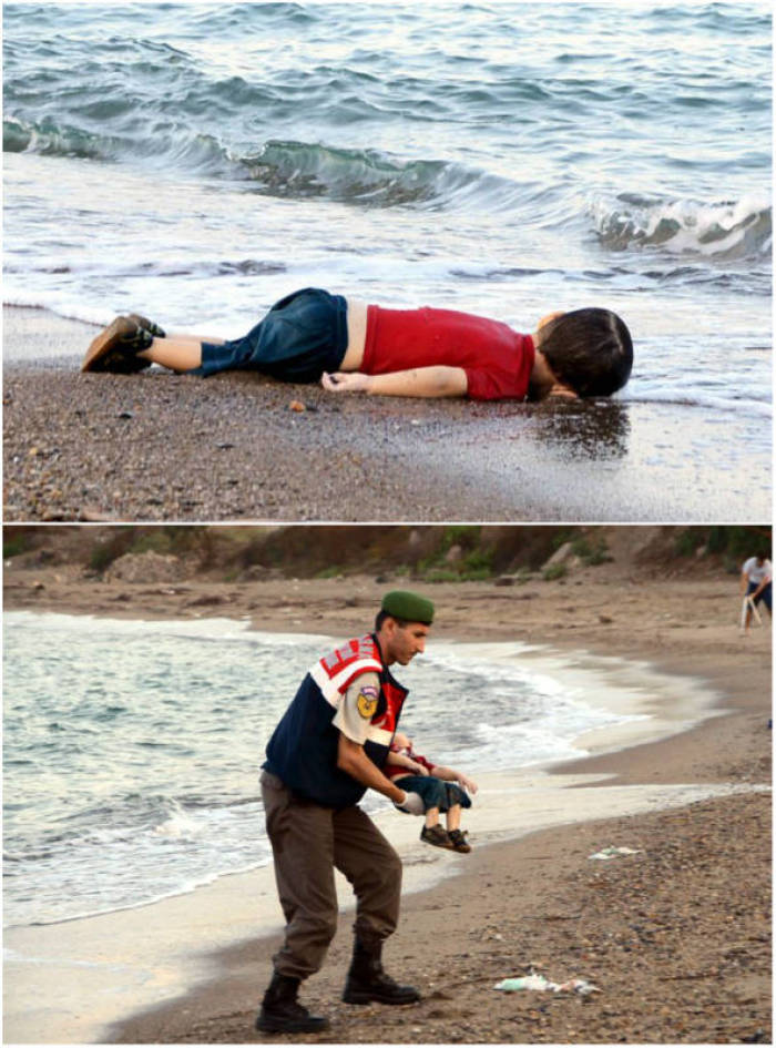 Images of the dead body of 3-year-old Syrian boy Aylan Kurdi on the beach of the coastal town of Bodrum, Turkey, have shocked the world (taken Sept. 2, 2015). The boy and his family (who also lost their 5-year-old brother and mother to drowning) were attempting to sail to the Greek island of Kos.