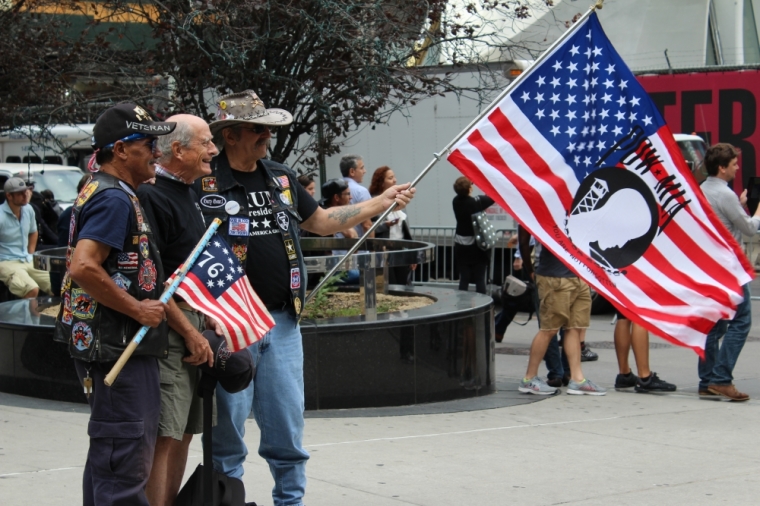 Veterans remember the fallen on the 14th anniversary of the 9/11 attacks in New York City on September 11, 2015.