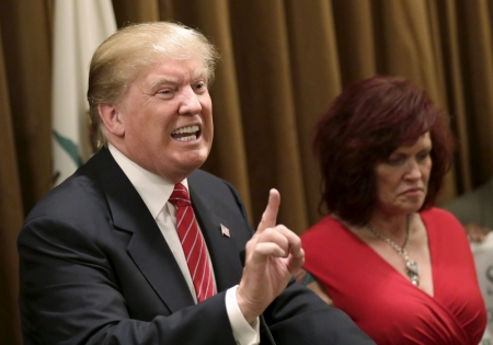 U.S. Republican presidential candidate Donald Trump holds a news conference regarding issues on undocumented immigrants, in Beverly Hills, California July 10, 2015.