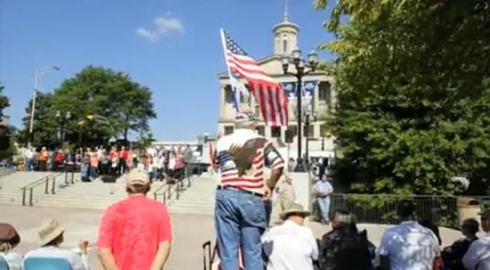 Hundreds gather in Nashville, Tennessee for the 'Stand in the Gap for Truth' religious freedom rally hosted by the Tennessee Pastors Network on Sept. 17, 2015,