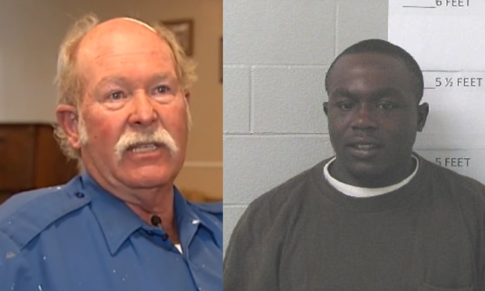 Pastor Bob Carswell, 61, (L) and suspected gunman James Minter, 26 (R).