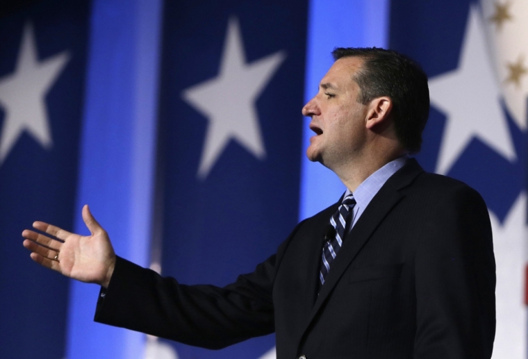 U.S. Senator Ted Cruz, R-Texas, delivers his remarks at the morning plenary session of the Values Voter Summit in Washington, September 26, 2014.