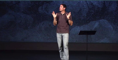 Pastor Matt Chandler speaks to his congregation at The Village Church on Jesus' ascension, Flower Mound, Texas, October 4, 2015.