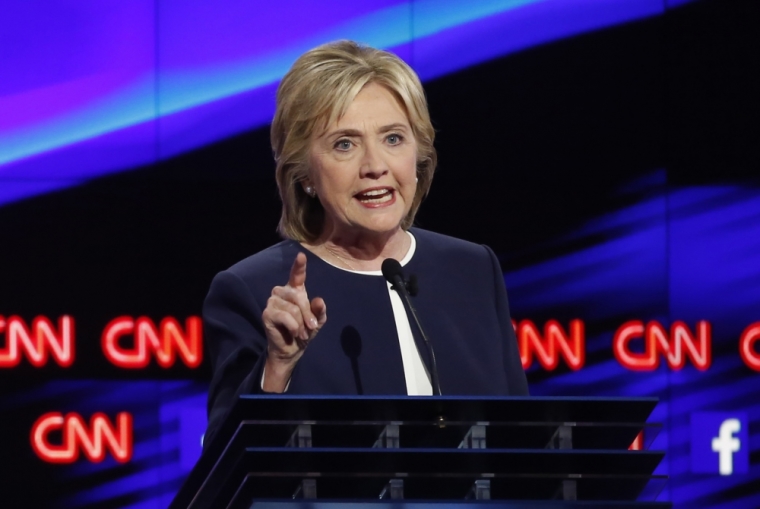 Democratic U.S. presidential candidate former Secretary of State Hillary Clinton speaks during the first official Democratic candidates debate of the 2016 presidential campaign in Las Vegas, Nevada, October 13, 2015.