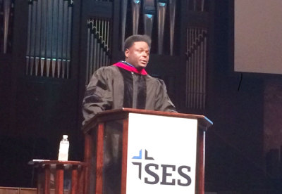 Pastor Derwin L. Gray preaches during the plenary session at the National Conference on Christian Apologetics in Charlotte, North Carolina on October 16, 2015.