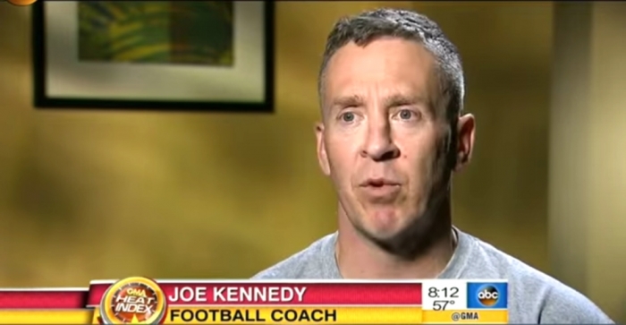 Football coach Joe Kennedy speaking on ABC News