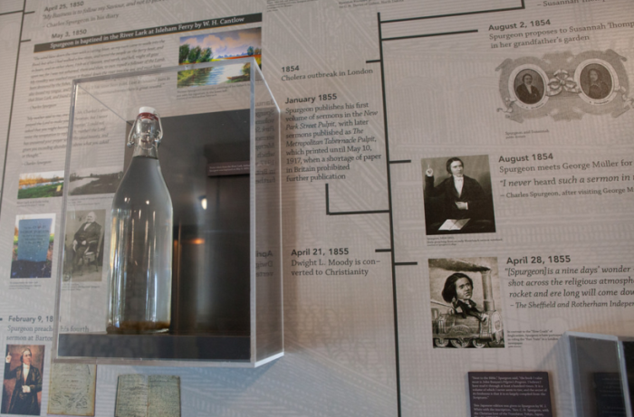 A display from The Charles Spurgeon Library of the Midwestern Baptist Theological Seminary.