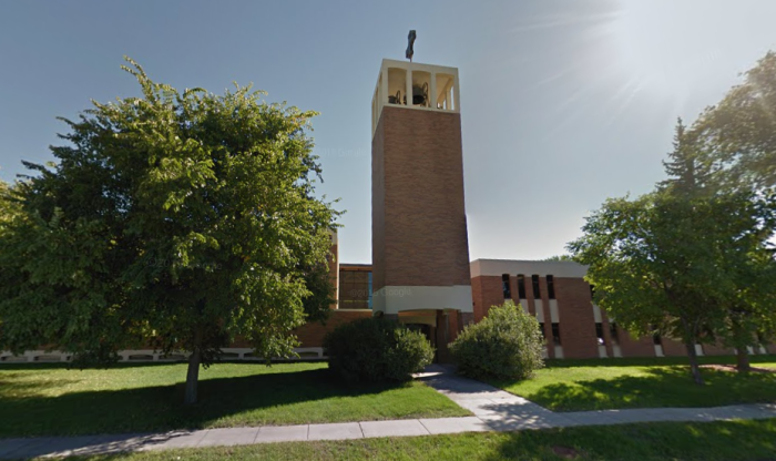 Outside the Olivet Lutheran Church in Fargo, North Dakota.