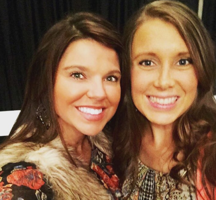 Amy Duggar King with Anna Duggar during an event on Friday, October 30, 2015