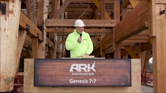 Ken Ham makes Ark Encounter grand opening announcement on November 12, 2015, in Williamstown, Kentucky.