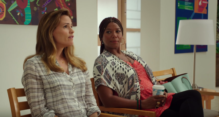 Actresses Jennifer Garner (Left) and Queen Latifah (Right) share a scene in the upcoming 2016 movie 'Miracles From Heaven.'