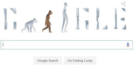 Google main page illustration in honor of 'Lucy' as it appeared on November 24, 2015.