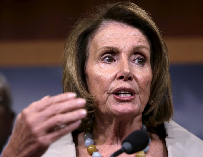 House Minority Leader Nancy Pelosi holds a news conference on the upcoming budget reforms and legislation on Capitol Hill in Washington, October 1, 2015.