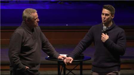 Resonate Church Pastor Davey Blackburn (R) and the father of his late wife Amanda, Pastor Phil Byars of First Baptist Church of Elkhart in Indiana.