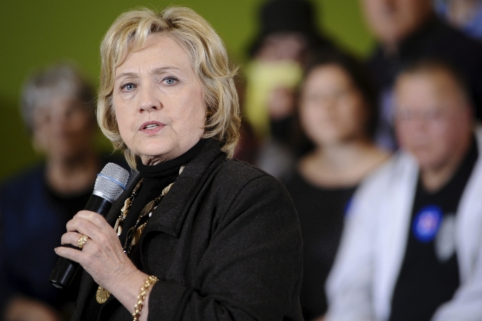 U.S. Democratic presidential candidate Hillary Clinton speaks at a town hall meeting at Iowa Central Community College in Fort Dodge, Iowa December 4, 2015.