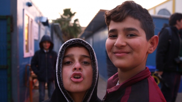 Refugee children at play.