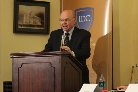 Dr. Gregory Stanton speaks at an In Defense of Christians event in Washington, D.C. on Dec. 16, 2015.