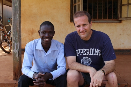 Jim Gash (right), professor of law at Pepperdine and author of 'Divine Collision,' and Henry.