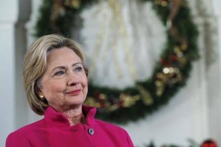 Democratic presidential candidate Hillary Clinton listens at a campaign town hall even in Portsmouth, New Hampshire on Dec. 29, 2015.