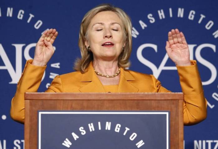 U.S. Secretary of State Hillary Clinton speaks about the Global Health Initiative at the Johns Hopkins University School of Advanced International Studies in Washington, August 16, 2010.