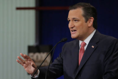 Republican U.S. presidential candidate Senator Ted Cruz speaks during the Fox Business Network Republican presidential candidates debate in North Charleston, South Carolina, January 14, 2016.