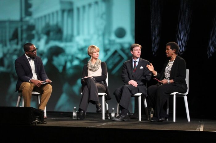 Dr. Freda Bush (r), speaks during a panel discussion on the undercover at the Evangelicals for Life conference in Washington D.C. on Jan. 21, 2016. Paige Cunningham, executive director of The Center for Bioethics & Human Dignity, and Focus on the Family's Tim Goeglein were also panelists in the discussion, which was moderated by Steven Harris of the Southern Baptist Convention's Ethics & Religious Liberty Commission.