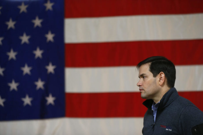 Republican presidential candidate Sen. Marco Rubio (R-FL) speaks at an American Legion Hall in Oskaloosa, Iowa January 26, 2016.