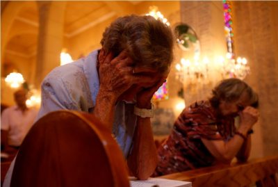 Christians pray in the Basilica of our Lady of Fatima in Cairo in Cairo August 18, 2013.