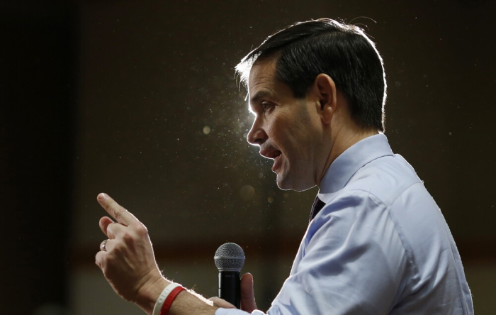 US Republican presidential candidate Marco Rubio speaks at a campaign event at the University of Northern Iowa in Cedar Falls, Iowa, January 31, 2016.