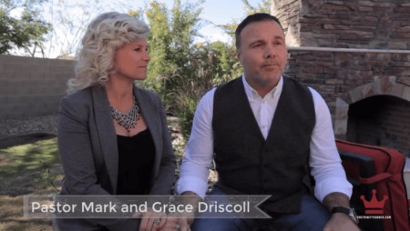 Pastor Mark Driscoll (R) and his wife Grace (L).