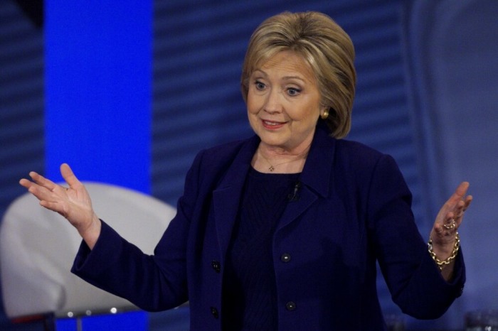 U.S. Democratic presidential candidate Hillary Clinton answers a question during a CNN Democratic Town Hall moderated by American journalist and CNN anchor Anderson Cooper (unseen) in Derry, New Hampshire February 3, 2016.