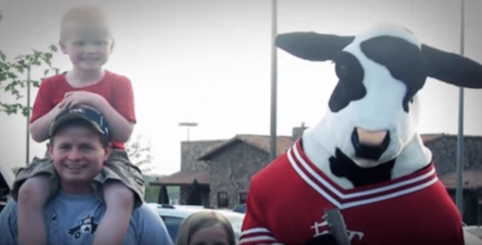 A boy named Caiden speaks his first words at a Chick-fil-A.