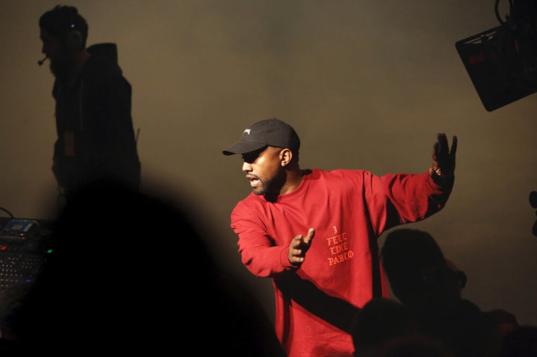 Kanye West directs people during his Yeezy Season 3 Collection presentation and listening party for the 'The Life of Pablo' album during New York Fashion Week February 11, 2016.