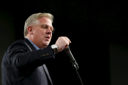 Conservative commentator Glenn Beck endorses Senator Ted Cruz (R-TX) for the Republican presidential nomination at Faith Baptist Bible College in Ankeny, Iowa, January 23, 2016.