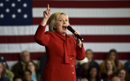 Democratic presidential candidate Hillary Clinton speaks at a campaign rally in Las Vegas, Nevada, February 14, 2016.